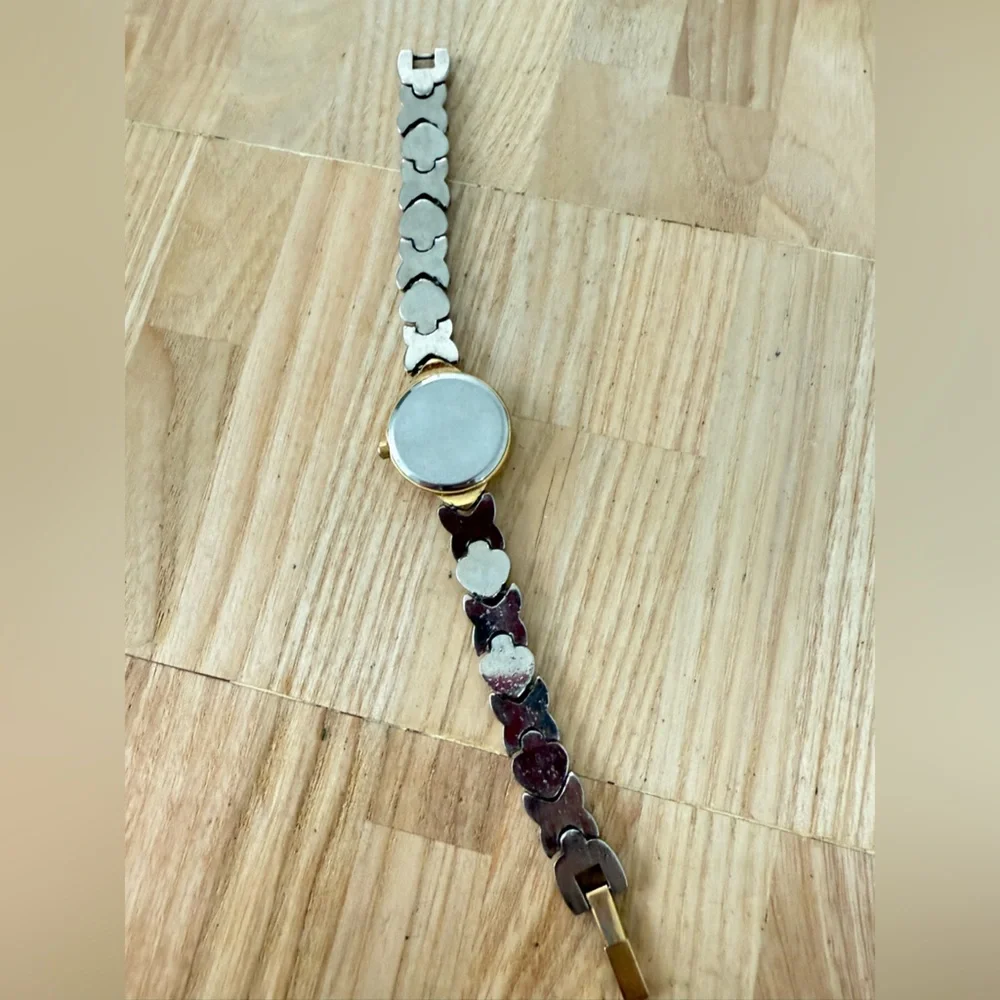 Vintage fossil ladies two tone heart link watch NEW BATTERY